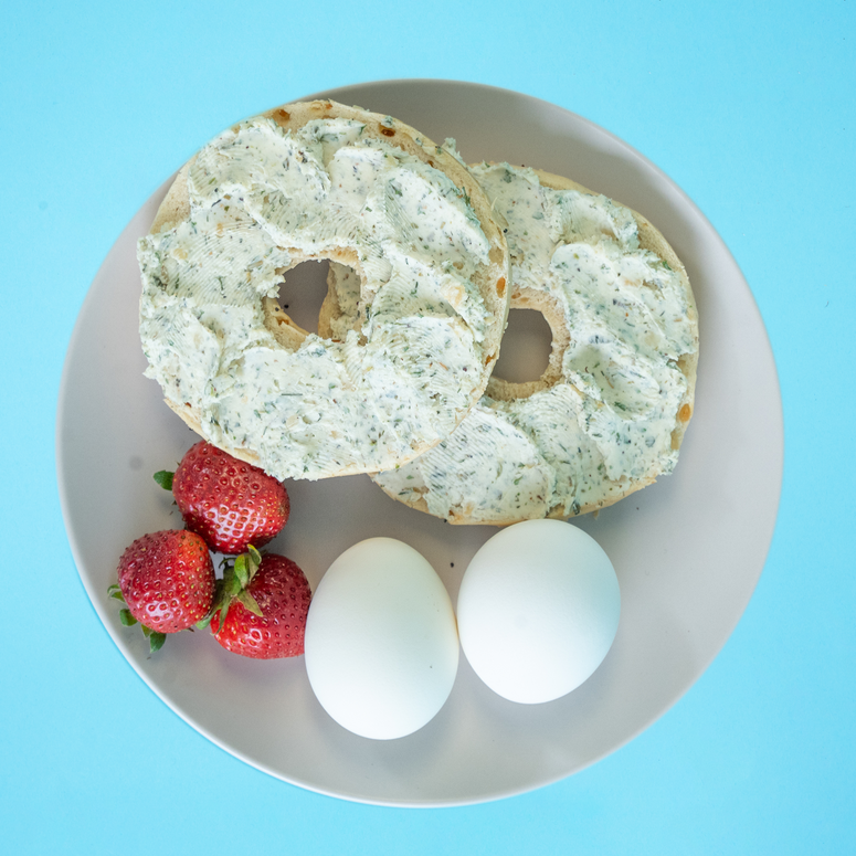 Bagel with Herb and Garlic Cream Cheese