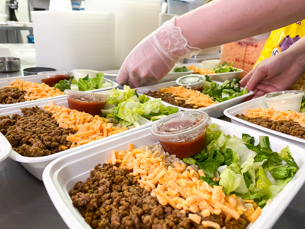 containers of prepared meals on a table