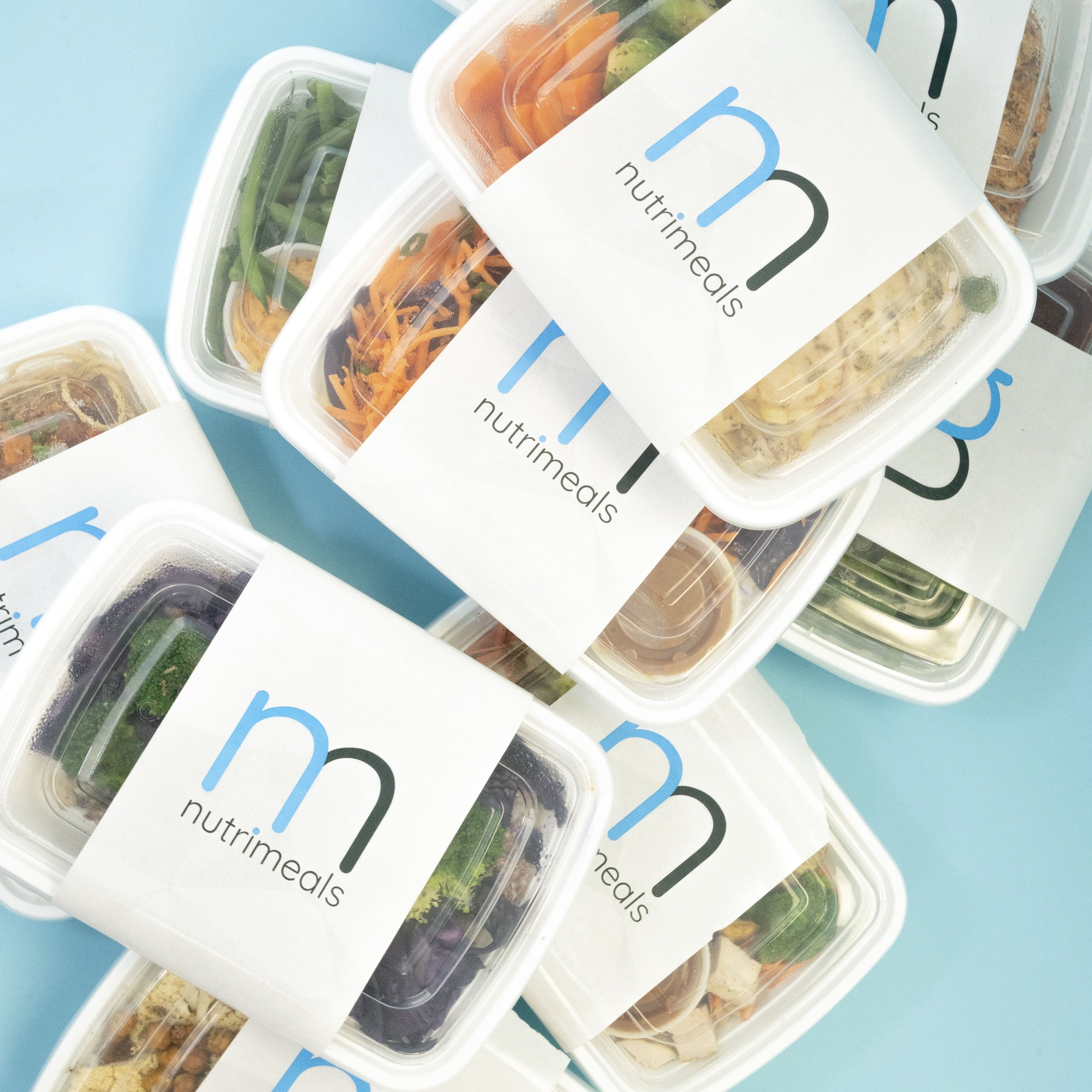 A fun and vibrant spread of meal prep 