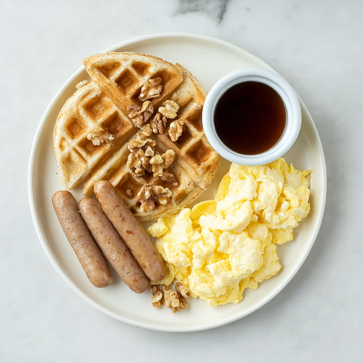 Maple Walnut Protein Waffles