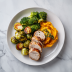 Roasted Pork with Mashed Sweet Potatoes