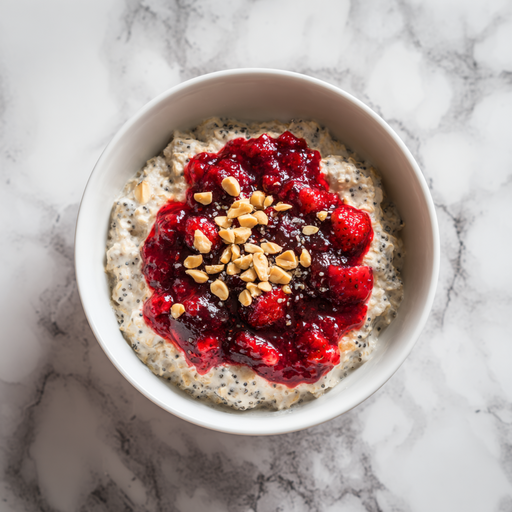 Strawberry PB Overnight Oats