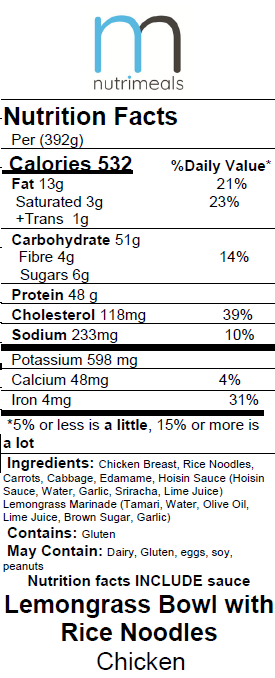 Lemongrass Bowl with Rice Noodles